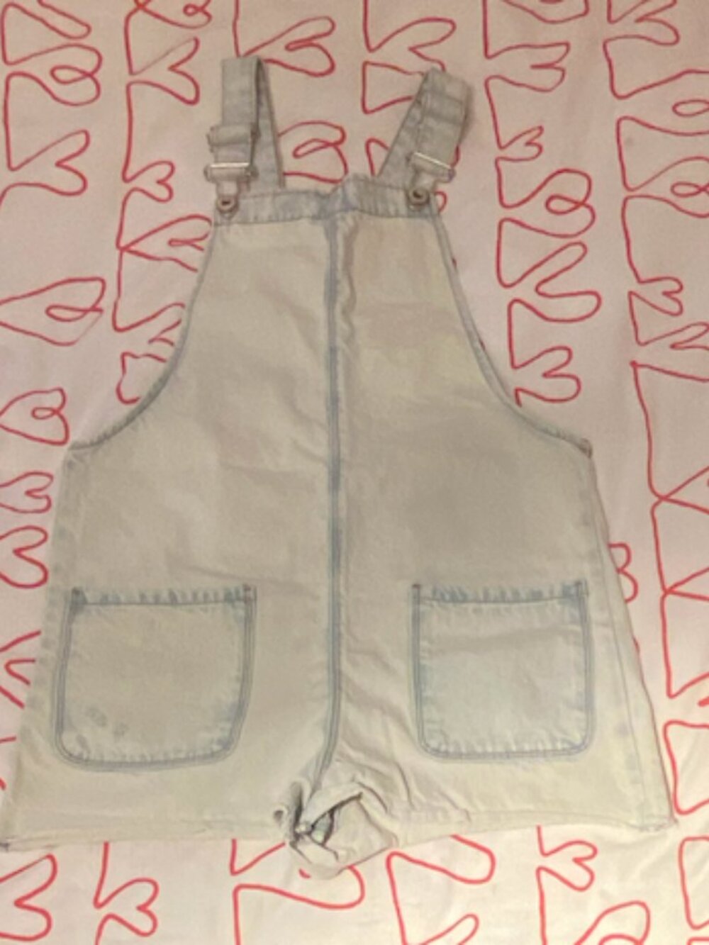 Zara Girls Light Wash Denim Short Overalls Romper Girls 13-14